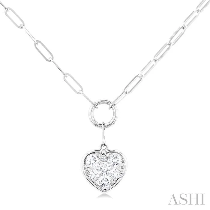 Handmade Pearl Jewelry For Timeless Elegance HEART SHAPE PAPER CLIP LOVEBRIGHT DIAMOND PENDANT Handmade Pearl Jewelry For Timeless Elegance HEART SHAPE PAPER CLIP LOVEBRIGHT DIAMOND PENDANT