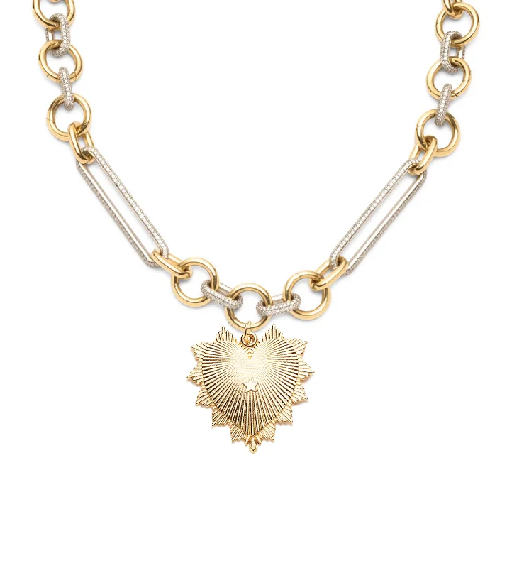 Gorgeous Jewelry, Limited-Time Savings Custom Heart Love Token : Oversized Pave Mixed Clip Necklace Gorgeous Jewelry, Limited-Time Savings Custom Heart Love Token : Oversized Pave Mixed Clip Necklace