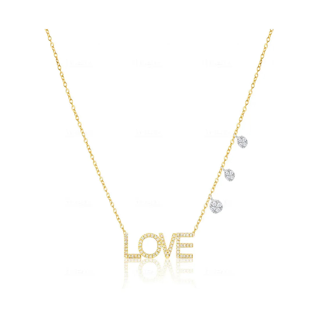 Timeless Jewelry At Special Discount Rates Meira T Diamond LOVE Necklace with Off Cantered Diamond Charms Timeless Jewelry At Special Discount Rates Meira T Diamond LOVE Necklace with Off Cantered Diamond Charms