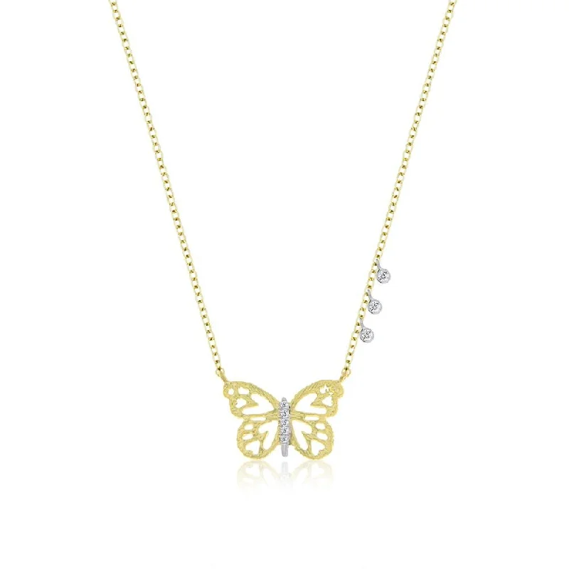 Everyday Jewelry Essentials Now On Sale Meira T Gold and Diamond Butterfly Necklace