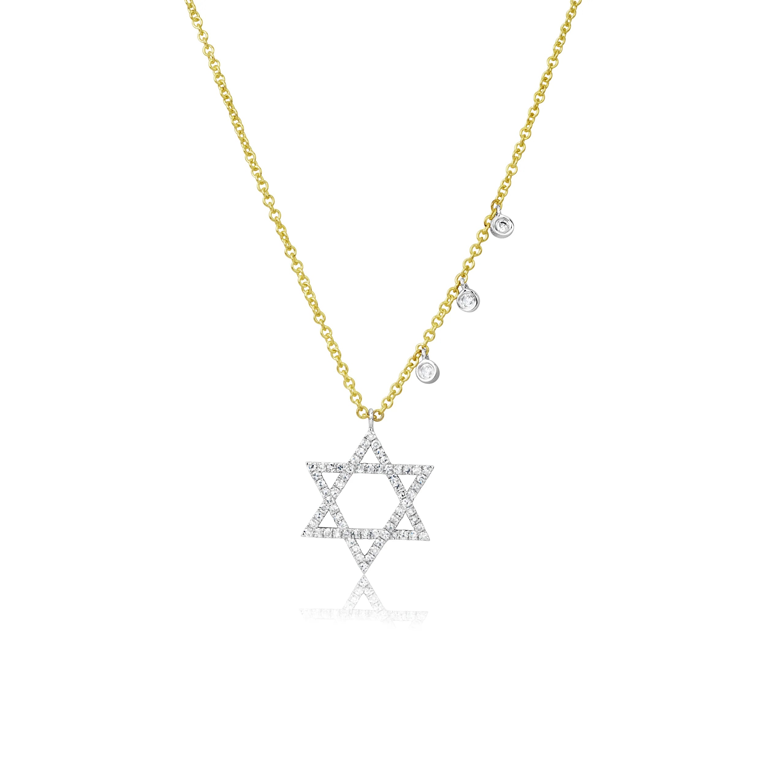Chic And Stylish Jewelry At Exclusive Prices Meira T Yellow 1K Gold Diamond Jewish Star of David Necklace Chic And Stylish Jewelry At Exclusive Prices Meira T Yellow 1K Gold Diamond Jewish Star of David Necklace