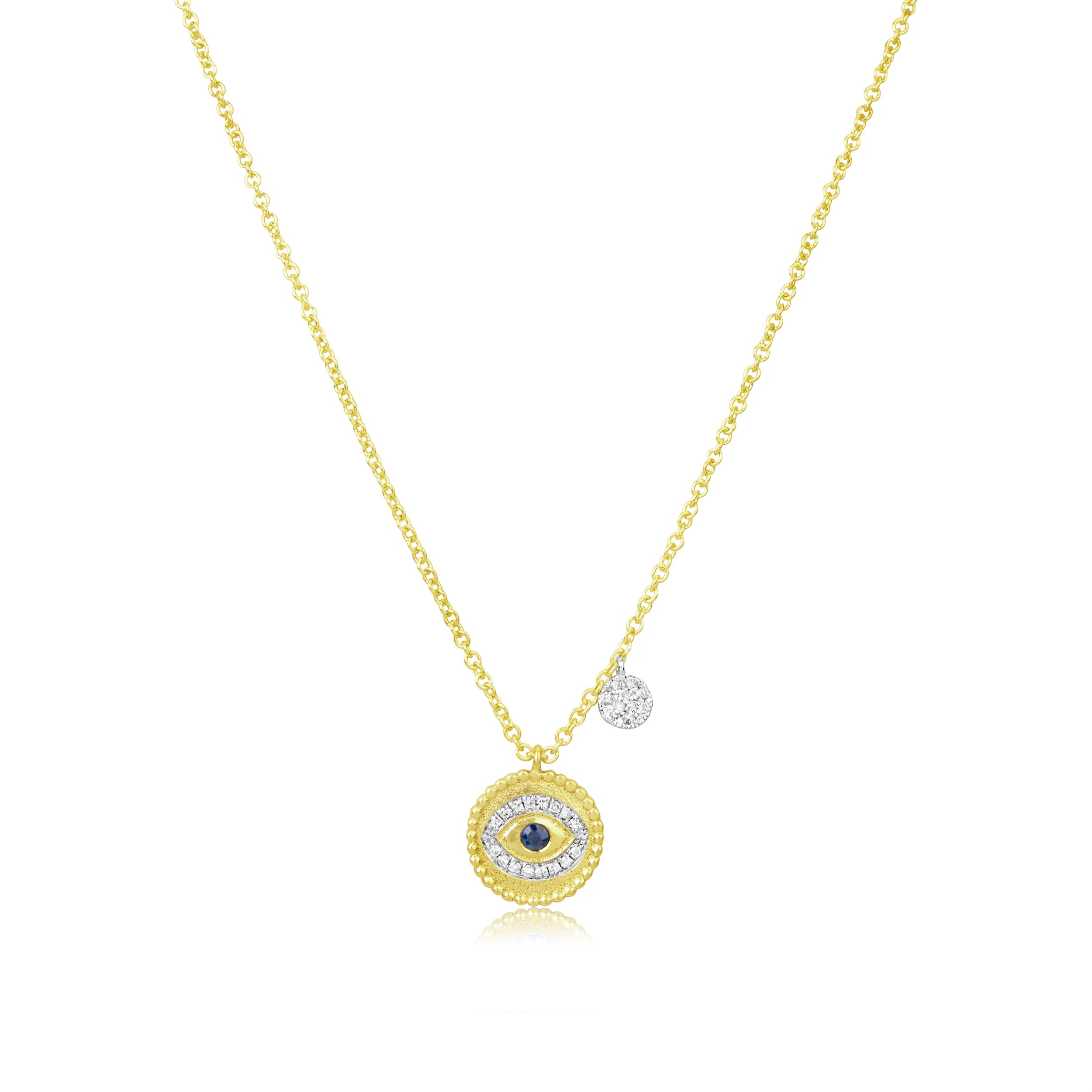 Personalized Jewelry Sale – Meaningful Gifts At Great Prices Meira T Brushed Gold and Sapphire Evil Eye Necklace Personalized Jewelry Sale – Meaningful Gifts At Great Prices Meira T Brushed Gold and Sapphire Evil Eye Necklace