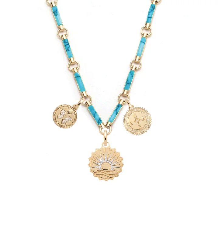 Buy More, Save More On Stunning Jewelry Pieces New Beginnings, Internal Compass & Resilience : Element Chain Necklace Turquoise Buy More, Save More On Stunning Jewelry Pieces New Beginnings, Internal Compass & Resilience : Element Chain Necklace Turquoise