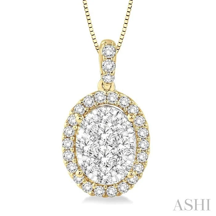 Jewelry Deals That Outshine The Rest OVAL SHAPE HALO LOVEBRIGHT ESSENTIAL DIAMOND PENDANT Jewelry Deals That Outshine The Rest OVAL SHAPE HALO LOVEBRIGHT ESSENTIAL DIAMOND PENDANT