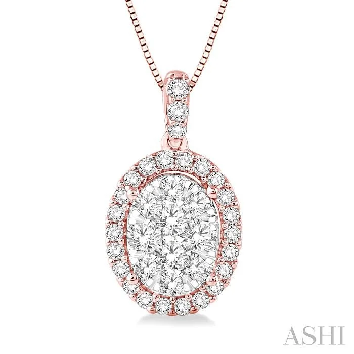 Luxury Jewelry Without The Luxury Price Tag OVAL SHAPE HALO LOVEBRIGHT ESSENTIAL DIAMOND PENDANT Luxury Jewelry Without The Luxury Price Tag OVAL SHAPE HALO LOVEBRIGHT ESSENTIAL DIAMOND PENDANT