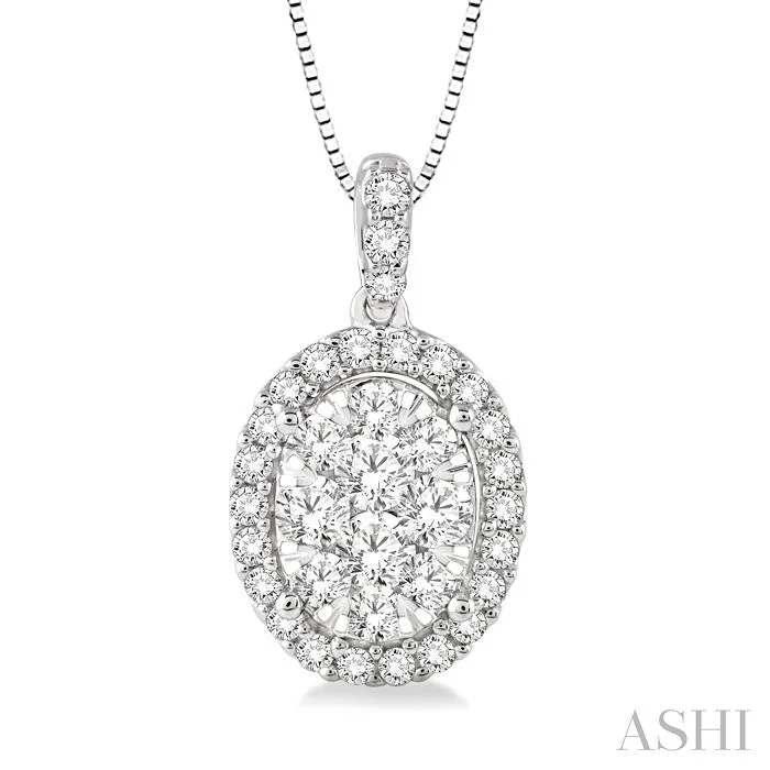 Make Your Outfit Shine With Discounted Jewelry OVAL SHAPE HALO LOVEBRIGHT ESSENTIAL DIAMOND PENDANT Make Your Outfit Shine With Discounted Jewelry OVAL SHAPE HALO LOVEBRIGHT ESSENTIAL DIAMOND PENDANT