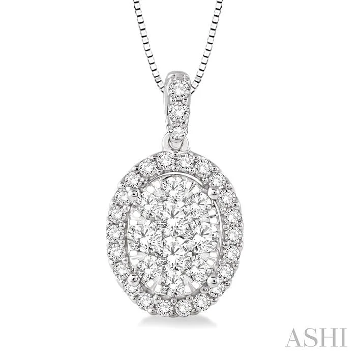 Your Dream Jewelry At Dream Prices OVAL SHAPE HALO LOVEBRIGHT ESSENTIAL DIAMOND PENDANT Your Dream Jewelry At Dream Prices OVAL SHAPE HALO LOVEBRIGHT ESSENTIAL DIAMOND PENDANT