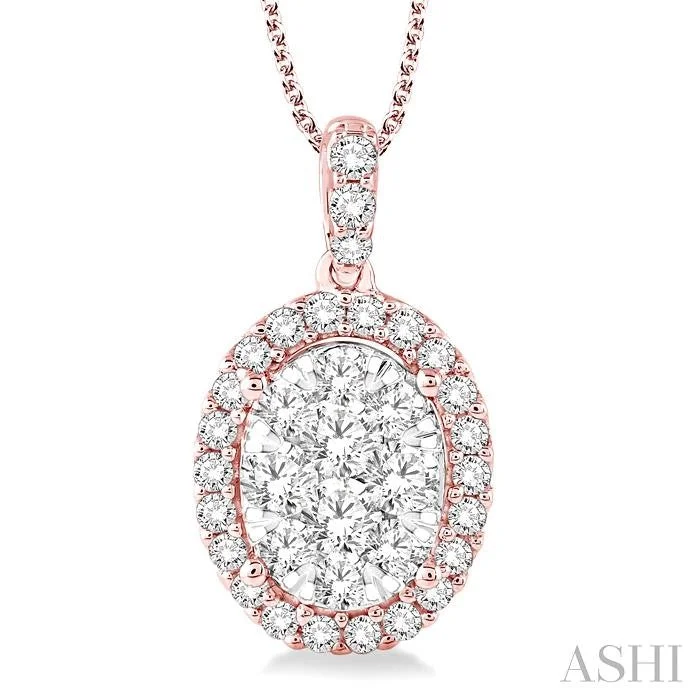 Big Discounts On Elegant Jewelry Collections OVAL SHAPE HALO LOVEBRIGHT ESSENTIAL DIAMOND PENDANT Big Discounts On Elegant Jewelry Collections OVAL SHAPE HALO LOVEBRIGHT ESSENTIAL DIAMOND PENDANT