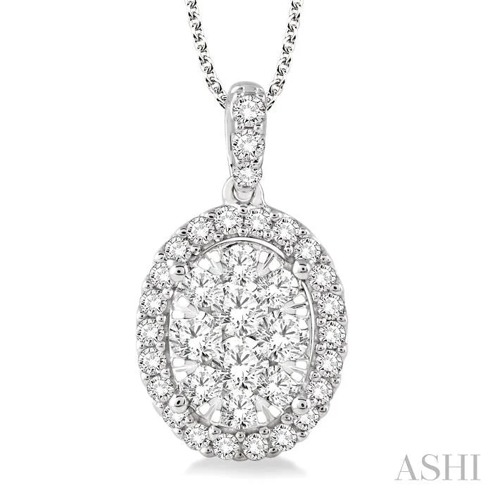 Must-Have Jewelry Pieces At Reduced Prices OVAL SHAPE HALO LOVEBRIGHT ESSENTIAL DIAMOND PENDANT Must-Have Jewelry Pieces At Reduced Prices OVAL SHAPE HALO LOVEBRIGHT ESSENTIAL DIAMOND PENDANT