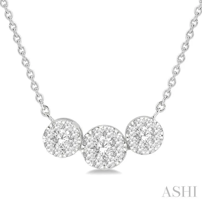 Bohemian-Inspired Jewelry For Free-Spirited Fashion ROUND SHAPE PAST PRESENT & FUTURE LOVEBRIGHT ESSENTIAL DIAMOND NECKLACE