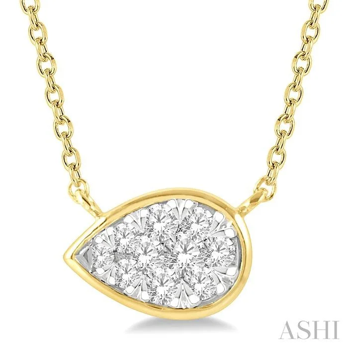 Trendy Minimalist Jewelry For Everyday Wear PEAR SHAPE EAST-WEST LOVEBRIGHT ESSENTIAL DIAMOND PENDANT Trendy Minimalist Jewelry For Everyday Wear PEAR SHAPE EAST-WEST LOVEBRIGHT ESSENTIAL DIAMOND PENDANT