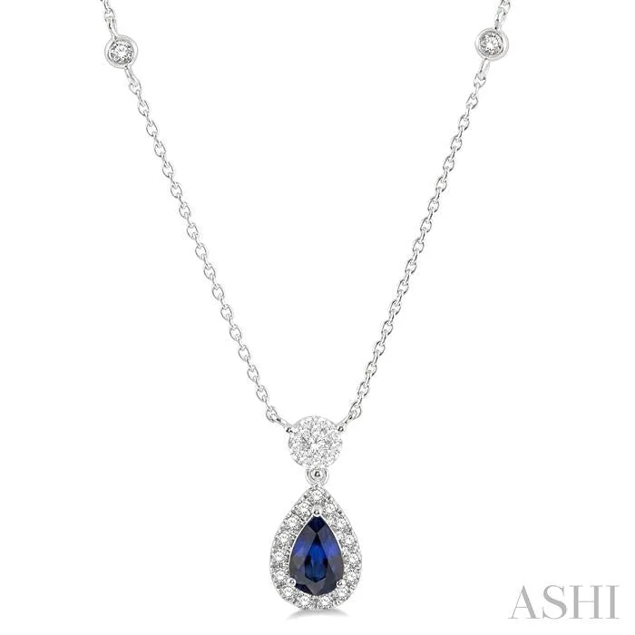 Versatile Layering Jewelry For Effortless Chic PEAR SHAPE GEMSTONE & HALO LOVEBRIGHT DIAMOND NECKLACE Versatile Layering Jewelry For Effortless Chic PEAR SHAPE GEMSTONE & HALO LOVEBRIGHT DIAMOND NECKLACE