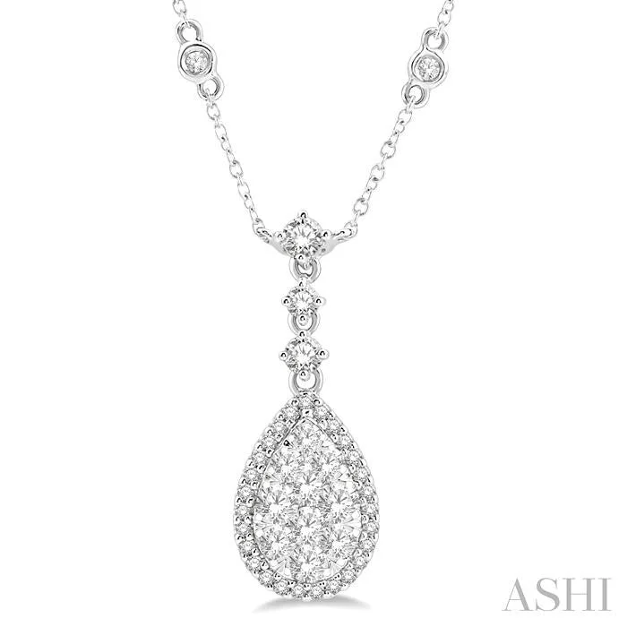 Shop Elegant Jewelry At Unbeatable Prices PEAR SHAPE HALO LOVEBRIGHT DIAMOND NECKLACE Shop Elegant Jewelry At Unbeatable Prices PEAR SHAPE HALO LOVEBRIGHT DIAMOND NECKLACE