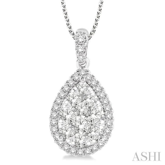 Grab Your Favorite Jewelry At The Lowest Prices PEAR SHAPE HALO LOVEBRIGHT ESSENTIAL DIAMOND PENDANT Grab Your Favorite Jewelry At The Lowest Prices PEAR SHAPE HALO LOVEBRIGHT ESSENTIAL DIAMOND PENDANT