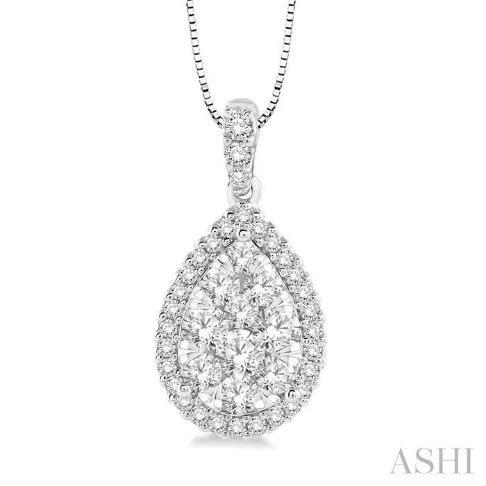 Limited-Time Offer On Premium Jewelry Collections PEAR SHAPE HALO LOVEBRIGHT ESSENTIAL DIAMOND PENDANT Limited-Time Offer On Premium Jewelry Collections PEAR SHAPE HALO LOVEBRIGHT ESSENTIAL DIAMOND PENDANT