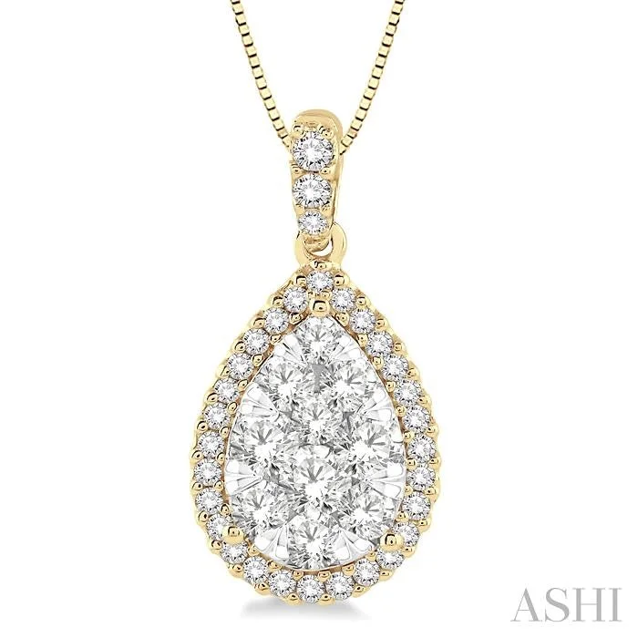 Special Deals On Handcrafted And Designer Jewelry PEAR SHAPE HALO LOVEBRIGHT ESSENTIAL DIAMOND PENDANT Special Deals On Handcrafted And Designer Jewelry PEAR SHAPE HALO LOVEBRIGHT ESSENTIAL DIAMOND PENDANT