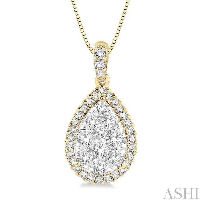 Personalized Jewelry At Special Discount Rates PEAR SHAPE HALO LOVEBRIGHT ESSENTIAL DIAMOND PENDANT Personalized Jewelry At Special Discount Rates PEAR SHAPE HALO LOVEBRIGHT ESSENTIAL DIAMOND PENDANT