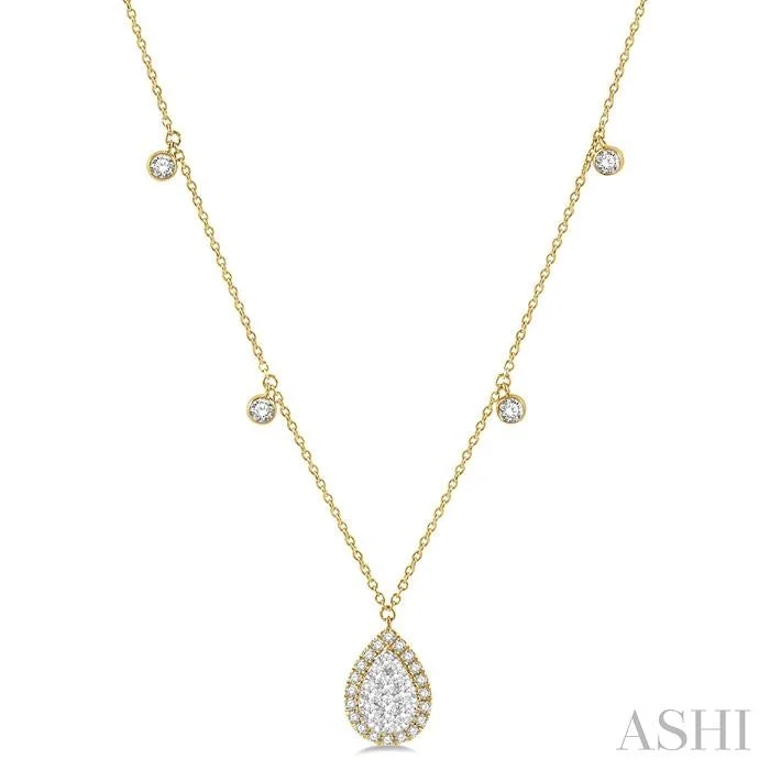 Romantic Heart-Shaped Jewelry For Special Gifts PEAR SHAPE HALO LOVEBRIGHT DIAMOND NECKLACE Romantic Heart-Shaped Jewelry For Special Gifts PEAR SHAPE HALO LOVEBRIGHT DIAMOND NECKLACE