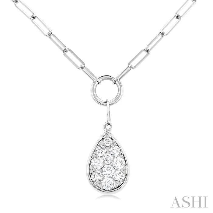 Affordable Luxury Jewelry For Every Occasion PEAR SHAPE PAPER CLIP LOVEBRIGHT DIAMOND PENDANT Affordable Luxury Jewelry For Every Occasion PEAR SHAPE PAPER CLIP LOVEBRIGHT DIAMOND PENDANT