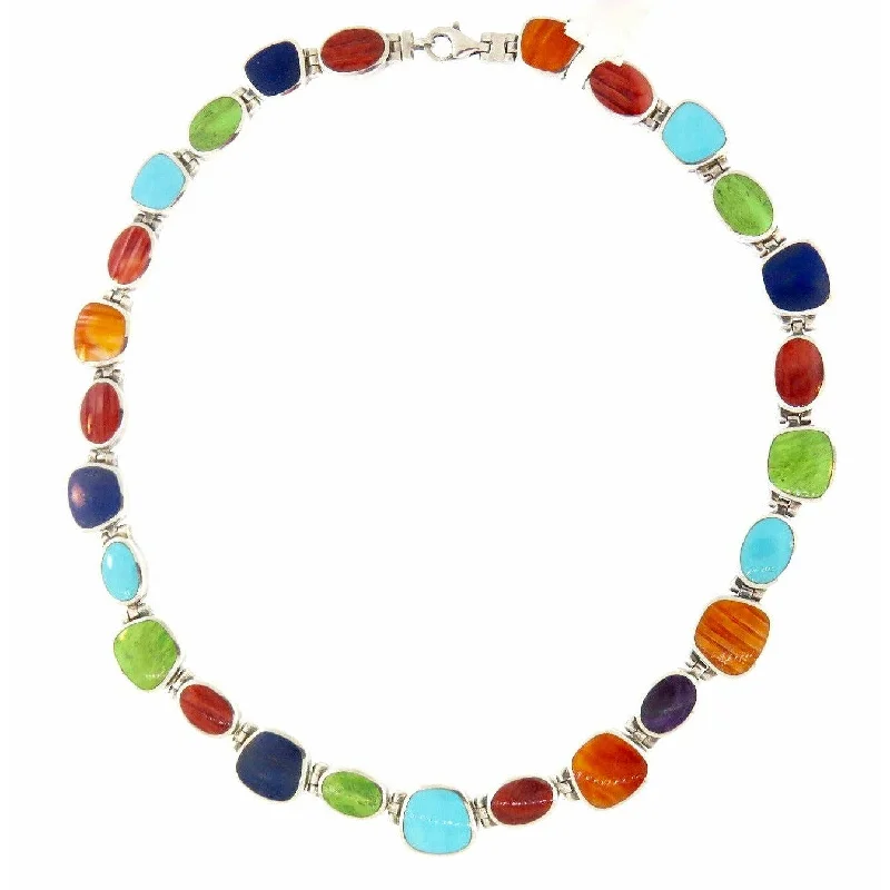 Luxury Jewelry Clearance – Shop Premium Styles Now Peyote Bird Multi-Stone Chunky Tennis Necklace
