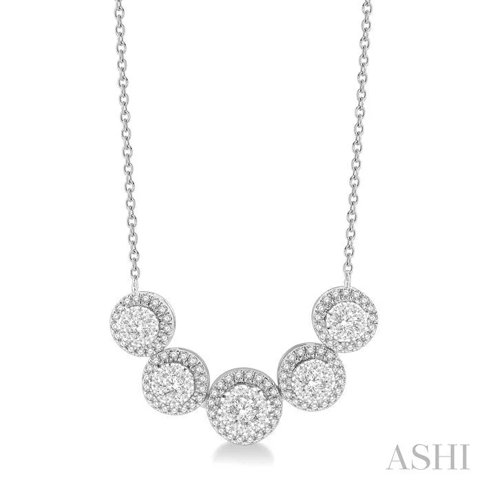 Special Jewelry Deals – Upgrade Your Collection ROUND SHAPE 5 STONE HALO LOVEBRIGHT DIAMOND NECKLACE Special Jewelry Deals – Upgrade Your Collection ROUND SHAPE 5 STONE HALO LOVEBRIGHT DIAMOND NECKLACE