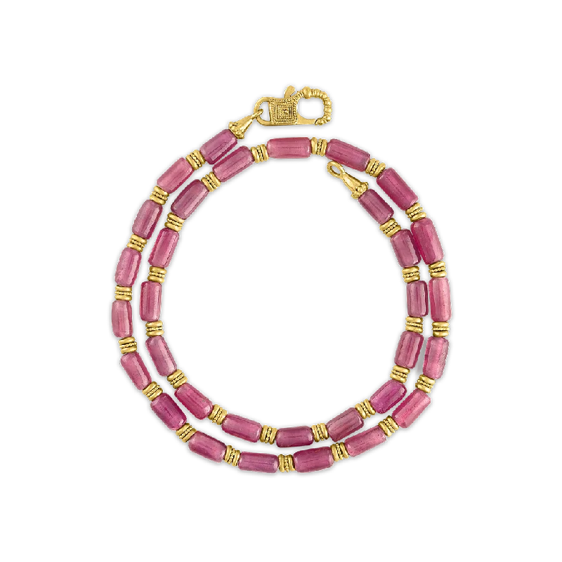 Timeless Elegance Now At Special Discounts Ruby Bamboo Chain with Fibula Clasp