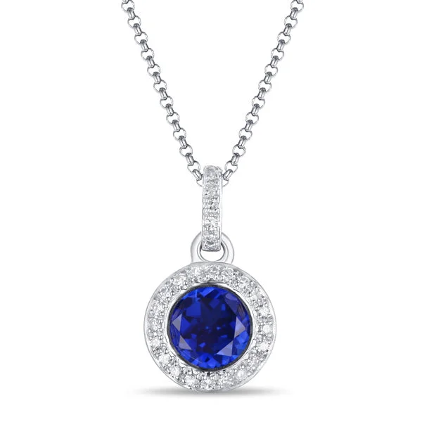 Everyday Jewelry Essentials Now On Sale Sapphire & Diamond Halo 14K White Gold Pendant Necklace Everyday Jewelry Essentials Now On Sale Sapphire & Diamond Halo 14K White Gold Pendant Necklace