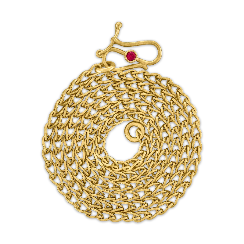Dazzle With Discounts – Shop Jewelry On Sale Solo Loop-in-loop Chain with Ruby 'S' Clasp Dazzle With Discounts – Shop Jewelry On Sale Solo Loop-in-loop Chain with Ruby 'S' Clasp