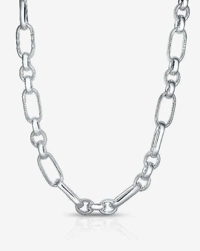 Timeless Elegance, Temporary Discounts – Act Fast Sterling Silver - Mixed Link Chain Necklace Timeless Elegance, Temporary Discounts – Act Fast Sterling Silver - Mixed Link Chain Necklace