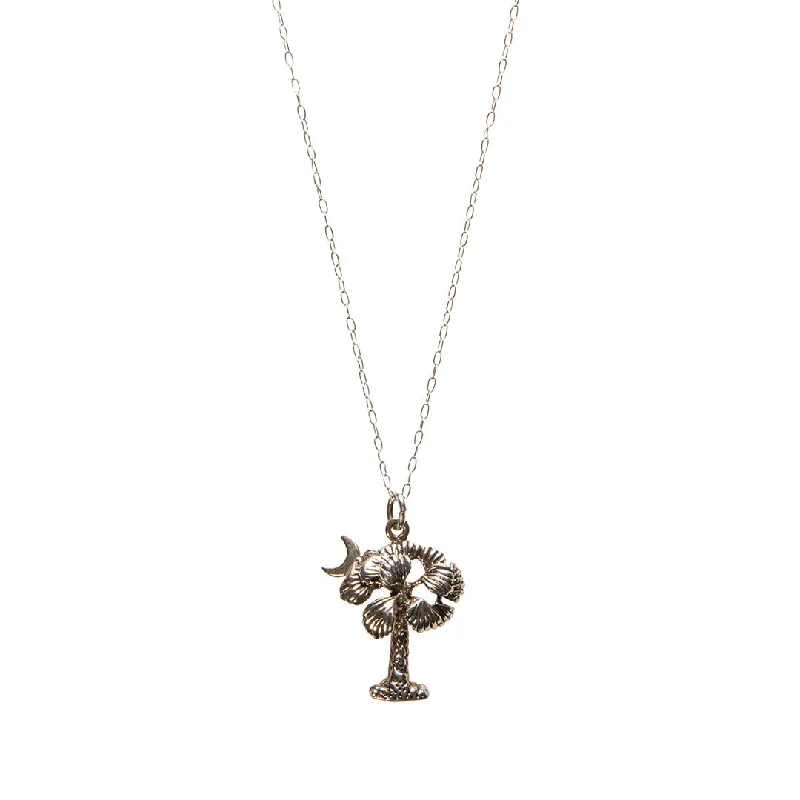 Premium Jewelry At Special Low Prices For A Limited Time Sterling Silver Palmetto Tree & Crescent Pendant Necklace Premium Jewelry At Special Low Prices For A Limited Time Sterling Silver Palmetto Tree & Crescent Pendant Necklace