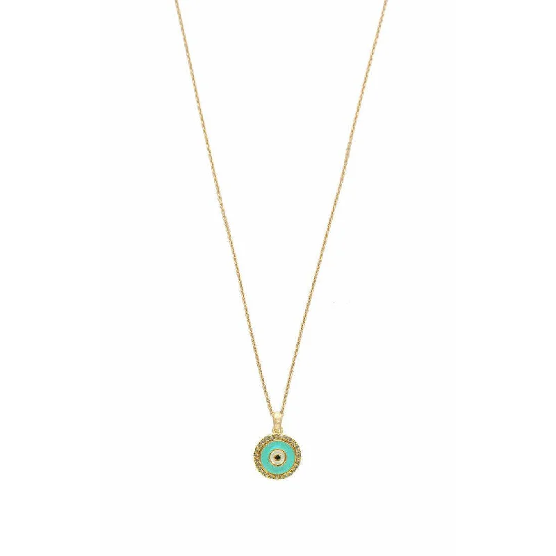 Eco-Friendly Sustainable Jewelry For Conscious Buyers TAI Simple Chain Necklace w Evil Eye Turquoise Pendant Eco-Friendly Sustainable Jewelry For Conscious Buyers TAI Simple Chain Necklace w Evil Eye Turquoise Pendant