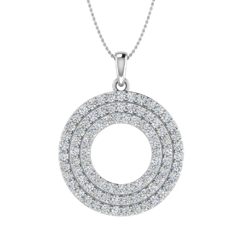 Upgrade Your Jewelry Collection For Less 1/10 Carat Diamond Circle Pendant Necklace in Gold (Included Silver Chain) - IGI Certified Upgrade Your Jewelry Collection For Less 1/10 Carat Diamond Circle Pendant Necklace in Gold (Included Silver Chain) - IGI Certified