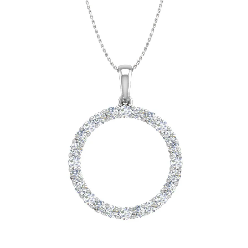 Don't Miss These Dazzling Jewelry Discounts 1/2 Carat Diamond Circle Pendant Necklace in Gold (Silver Chain Included) - IGI Certified Don't Miss These Dazzling Jewelry Discounts 1/2 Carat Diamond Circle Pendant Necklace in Gold (Silver Chain Included) - IGI Certified