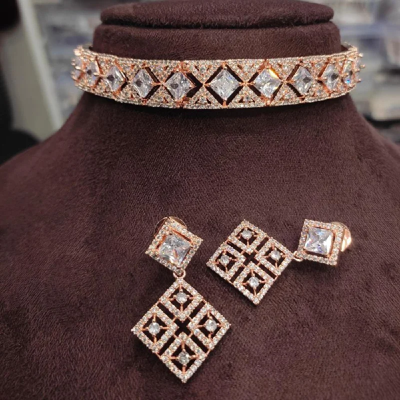 The Perfect Jewelry Piece At The Perfect Price Aamrapali American Diamond Choker Necklace Set The Perfect Jewelry Piece At The Perfect Price Aamrapali American Diamond Choker Necklace Set