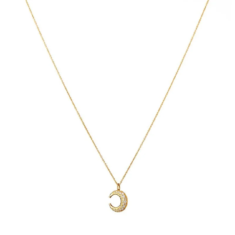 Elegant Jewelry At Unbeatable Offers – Shop Before It's Gone Lunar Pavé 18K Gold Pendant w. Diamonds Elegant Jewelry At Unbeatable Offers – Shop Before It's Gone Lunar Pavé 18K Gold Pendant w. Diamonds