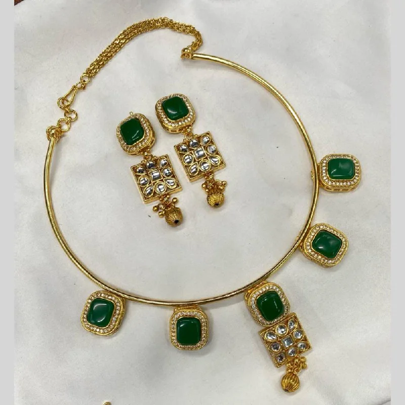 Big Discounts On Elegant Jewelry Collections Amoliya Jewels Gold Plated Kundan Stone & Austrian Stone Necklace Set Big Discounts On Elegant Jewelry Collections Amoliya Jewels Gold Plated Kundan Stone & Austrian Stone Necklace Set