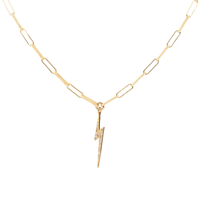 Discounted Luxury Jewelry – Shine Without The Splurge Bolt 18K Gold Plated Necklace w. Diamond Discounted Luxury Jewelry – Shine Without The Splurge Bolt 18K Gold Plated Necklace w. Diamond