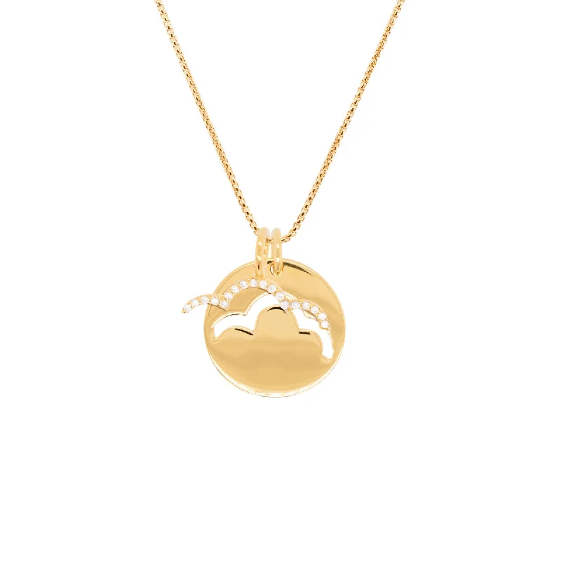 Personalized Jewelry At Special Discount Rates Double Charm Air 18K Gold Plated Necklace w. Zirconia Personalized Jewelry At Special Discount Rates Double Charm Air 18K Gold Plated Necklace w. Zirconia