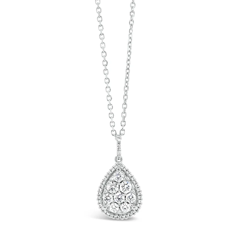 Seasonal Jewelry Sale – Upgrade Your Collection Diamond Cluster Teardrop Necklace
