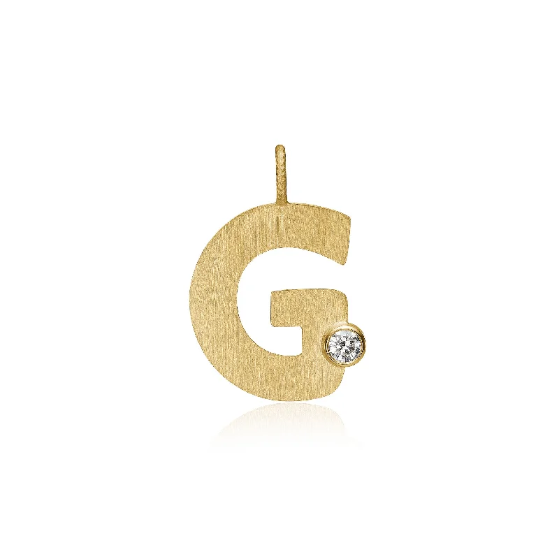 Limited-Time Offer On Premium Jewelry Collections Letter G 18K Gold Pendant w. Diamond Limited-Time Offer On Premium Jewelry Collections Letter G 18K Gold Pendant w. Diamond