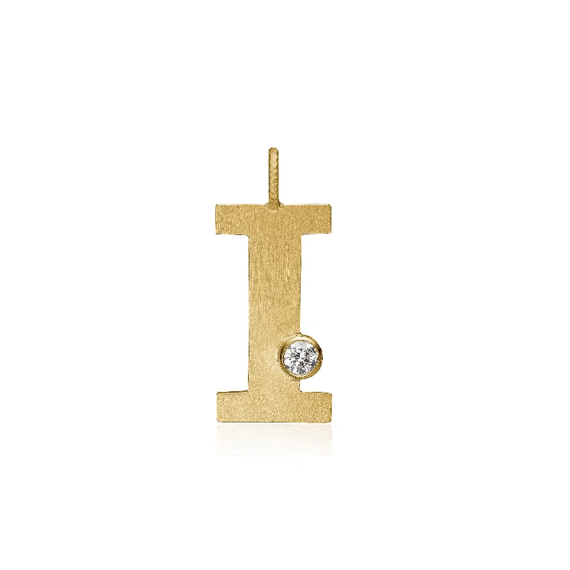 Buy More, Save More On Stunning Jewelry Pieces Letter I 18K Gold Pendant w. Diamond Buy More, Save More On Stunning Jewelry Pieces Letter I 18K Gold Pendant w. Diamond