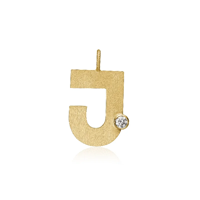 Special Offers On Handcrafted And Designer Jewelry Letter J 18K Gold Pendant w. Diamond Special Offers On Handcrafted And Designer Jewelry Letter J 18K Gold Pendant w. Diamond