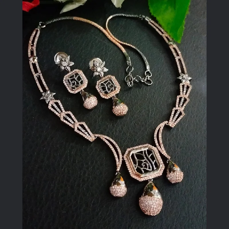 Best Jewelry Sale Prices – Limited-Time Offer FS Collection 2 Tone Plated AD Necklace Set Best Jewelry Sale Prices – Limited-Time Offer FS Collection 2 Tone Plated AD Necklace Set