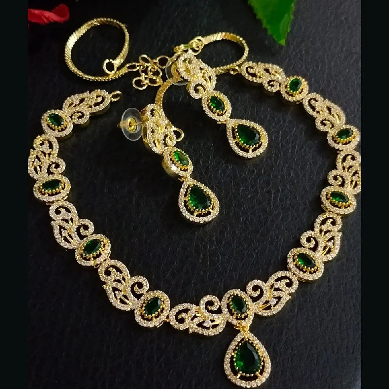 Limited-Time Jewelry Discounts – Shine Without The Splurge FS Collection Gold Plated AD Choker Necklace Set Limited-Time Jewelry Discounts – Shine Without The Splurge FS Collection Gold Plated AD Choker Necklace Set