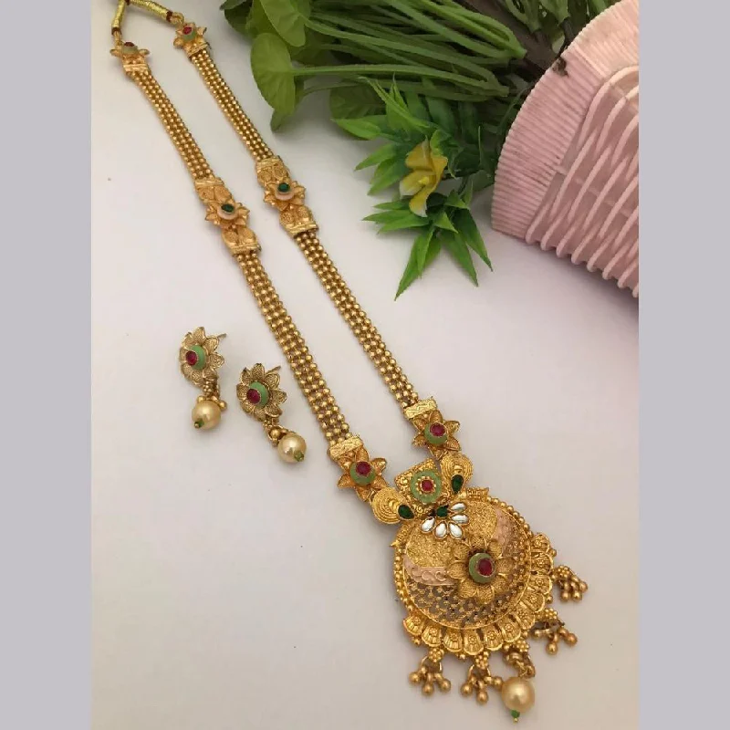Buy More, Save More On Stunning Jewelry Pieces FS Collection Gold Plated Kundan Stone Long Necklace Set Buy More, Save More On Stunning Jewelry Pieces FS Collection Gold Plated Kundan Stone Long Necklace Set