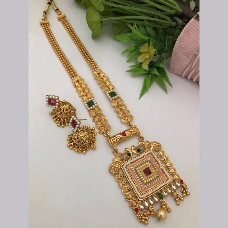 Discover Unique Jewelry With Special Limited-Time Offers FS Collection Gold Plated Kundan Stone Long Necklace Set Discover Unique Jewelry With Special Limited-Time Offers FS Collection Gold Plated Kundan Stone Long Necklace Set