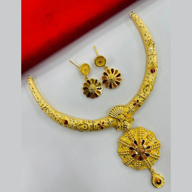 Luxury Jewelry At Unbeatable Discounts FS Collection Gold Plated Meenakari Necklace Set Luxury Jewelry At Unbeatable Discounts FS Collection Gold Plated Meenakari Necklace Set