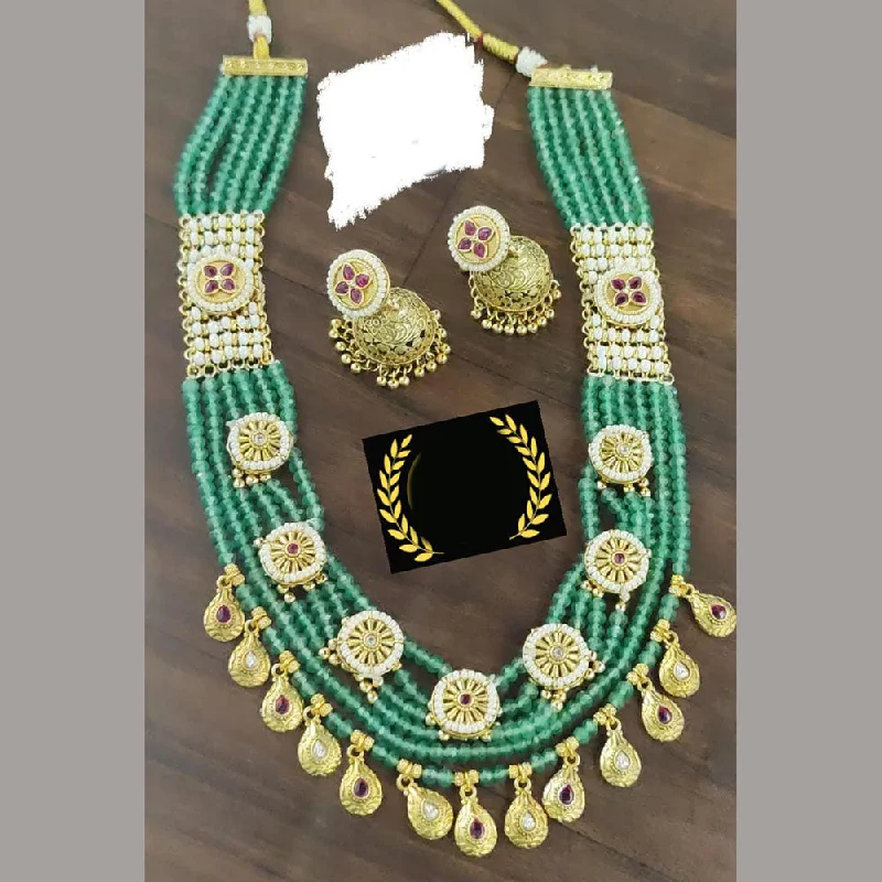 Handcrafted Jewelry Sale – Unique Designs At Low Prices FS Collection Gold Plated Pota Stone And Pearls Long Necklace Set Handcrafted Jewelry Sale – Unique Designs At Low Prices FS Collection Gold Plated Pota Stone And Pearls Long Necklace Set