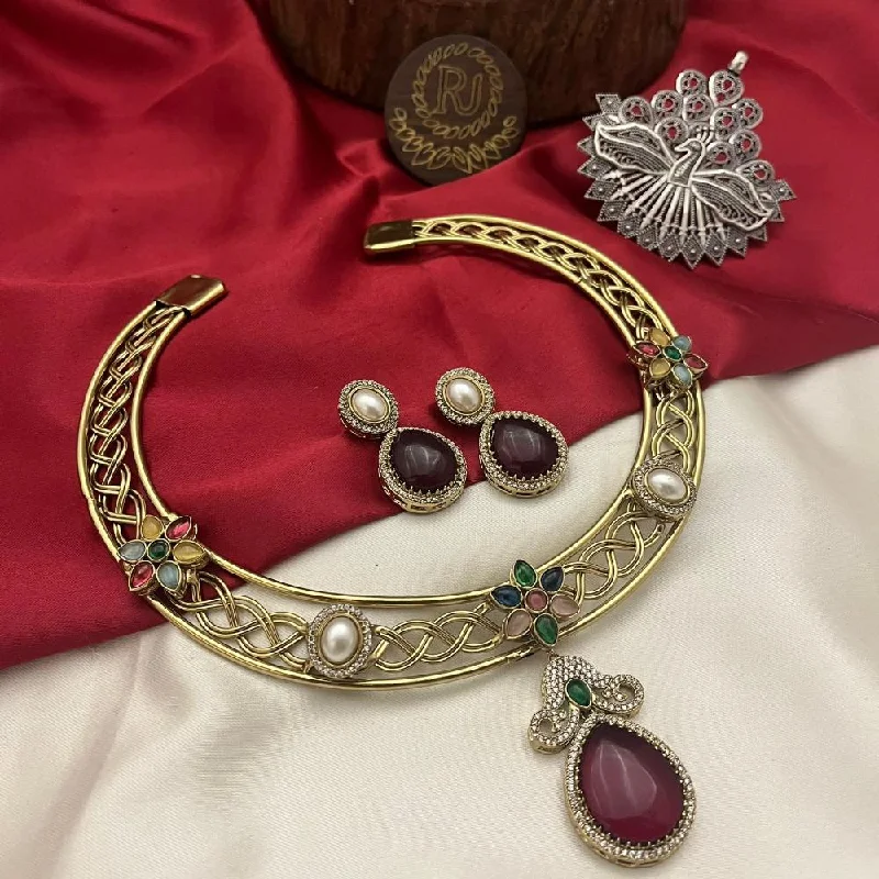 Limited-Time Jewelry Sale – Elegant Styles At Less FS Collection Gold Plated Pota Stone Necklace Set Limited-Time Jewelry Sale – Elegant Styles At Less FS Collection Gold Plated Pota Stone Necklace Set