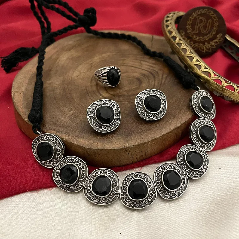 Once-A-Year Jewelry Deals – Shop Before They’Re Gone FS Collection Oxidised Plated Pota Stone Necklace Set Once-A-Year Jewelry Deals – Shop Before They’Re Gone FS Collection Oxidised Plated Pota Stone Necklace Set